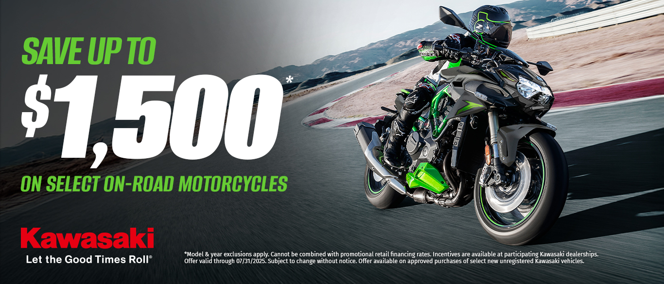 2025 ON ROAD GOOD TIMES START WITH GREAT DEALS 5 1 25 thru 7 31 25 1366x585 1 Powersports & Motorcycle Dealer Kansas City MO