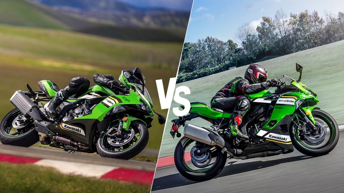 2025 Kawasaki ZX-4RR and ZX-6R side-by-side at Kaw Point Park, Kansas City
