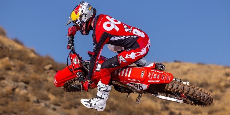 2026 Honda CRF450R on Grain Valley MX jump